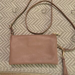 Jen & co Elegant Tan Leather Crossbody Bag